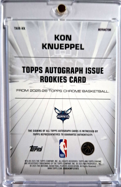 2025-26 Topps Chrome Refractor Kon Knueppel Rookie RC Charlotte Hornets