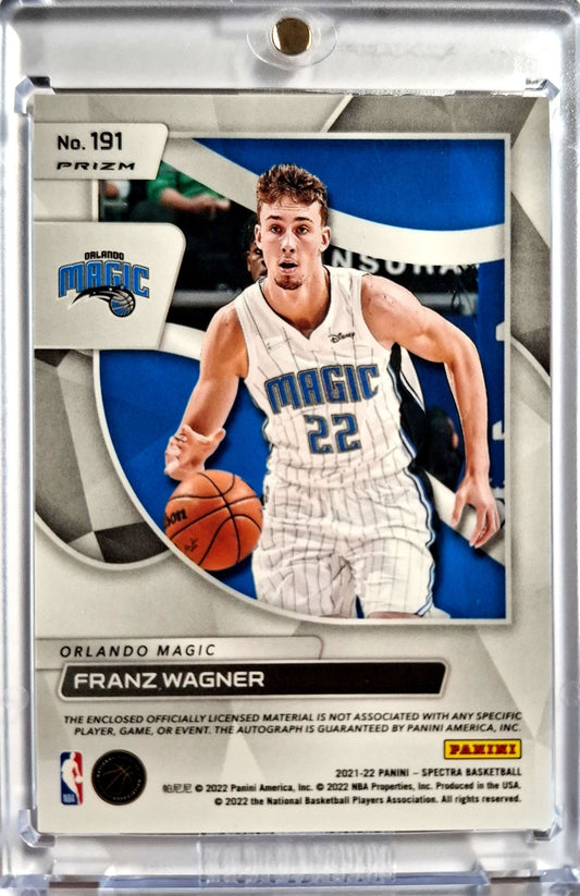 2021-22 Panini Spectra RPA RC Rookie Patch Autograph Franz Wagner on Card Auto Orlando Magic