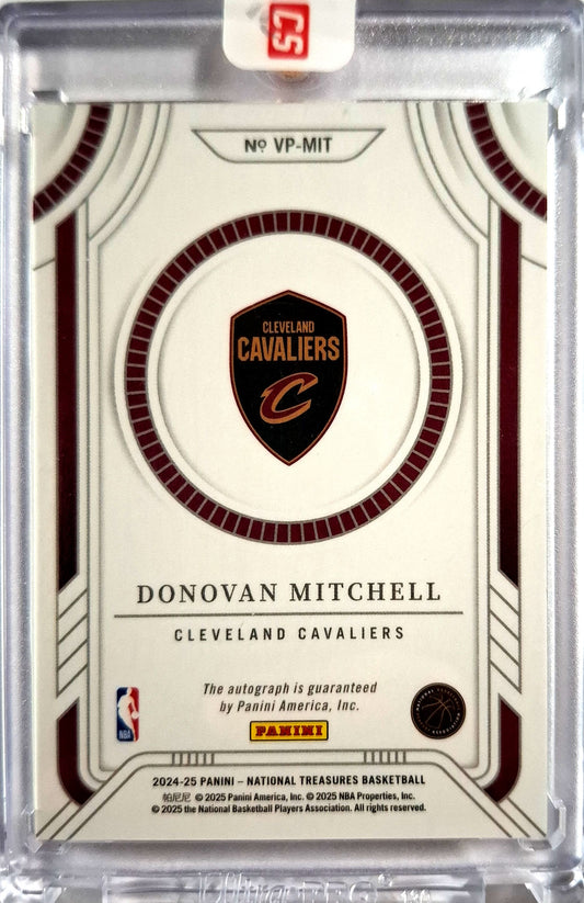 2024-25 Panini National Treasures Viewpoint Signatures Donovan Mitchell Auto 01/10 Cleveland Cavaliers