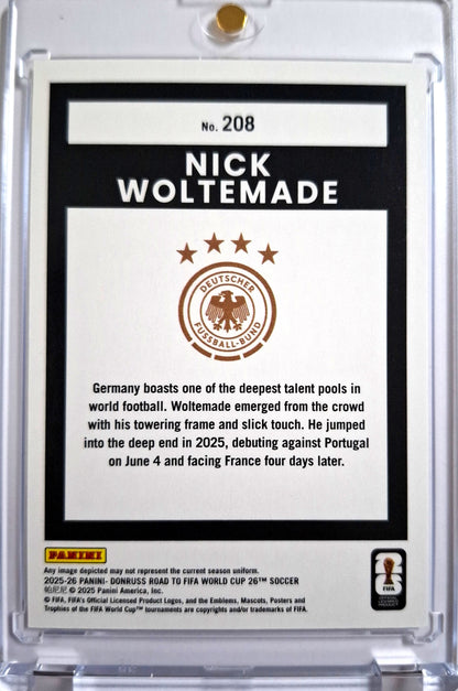 2025-26 Panini Donruss Road to Fifa World Cup 26 Rated Rookie Flash Silver Nick Woltemade RC 089/349 Deutschland