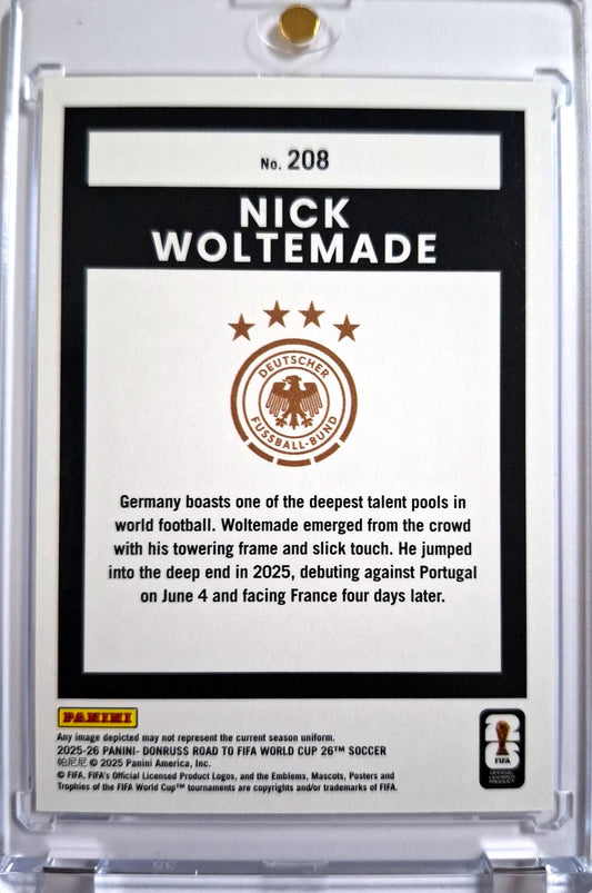 2025-26 Panini Donruss Road to Fifa World Cup 26 Rated Rookie Flash Silver Nick Woltemade RC 089/349 Deutschland