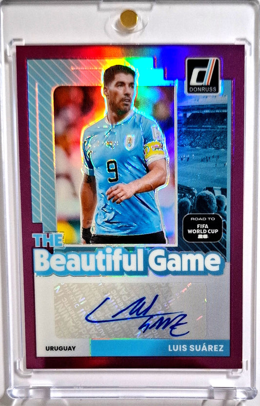 2025-26 Panini Donruss Road to FIFA World Cup 26 The Beautiful Game Luis Suarez Autograph Karte 13/25 Uruguay.