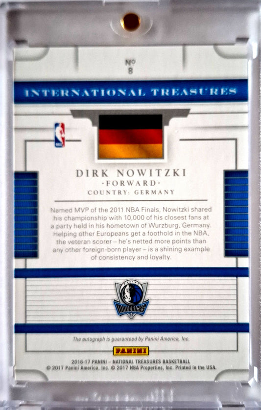 2016-17 Panini National Treasures International Treasures Dirk Nowitzki Auto 03/49 Dallas Mavericks