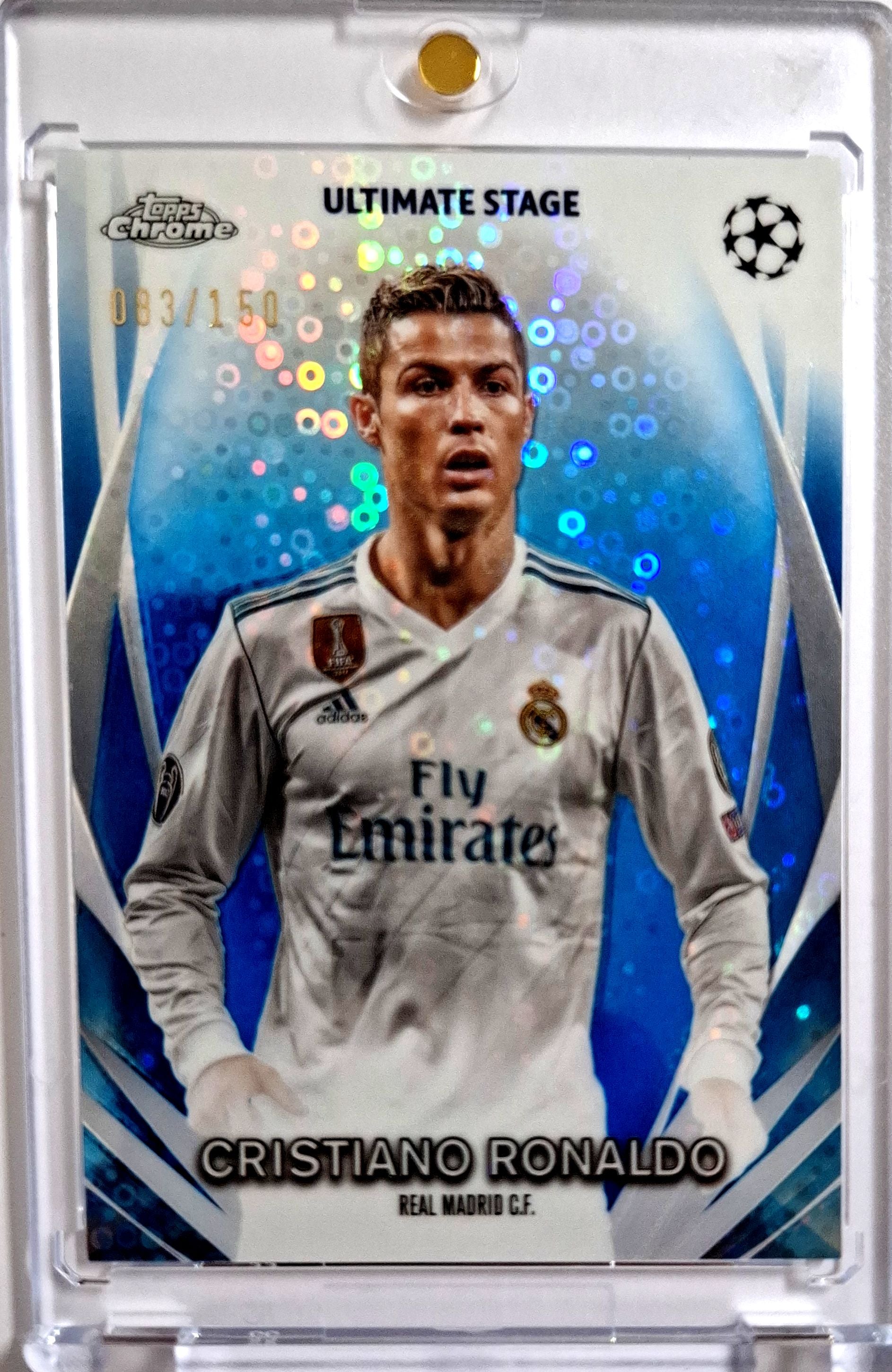2023-24 Topps Chrome UCC Ultimate Stage Cristiano Ronaldo Karte 083/150 Real Madrid.