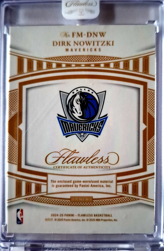 2024-25 Panini Flawless Memorabilia Dirk Nowtzki Patch 1/5 Game Worn Dallas Mavericks Sealed