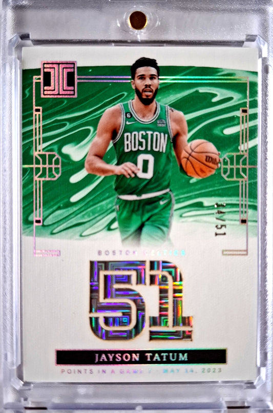 2023-24 Panini Impeccable Numbers 51 Points Jayson Tatum Case Hit Karte 34/51 Boston Celtics.