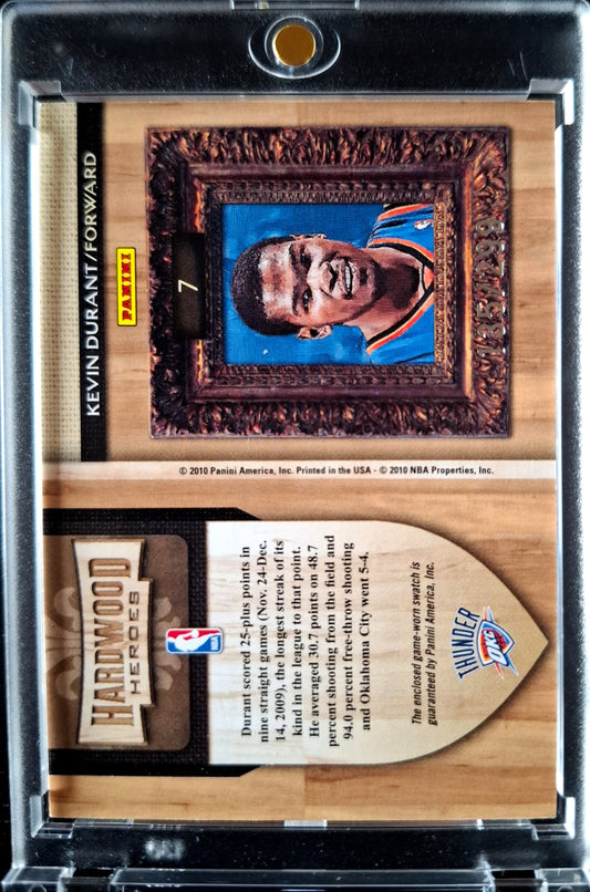 2009-10 Panini Court Kings Hardwood Heroes Kevin Durant 135/299 Game Worn Jersey Oklahoma City Thunder