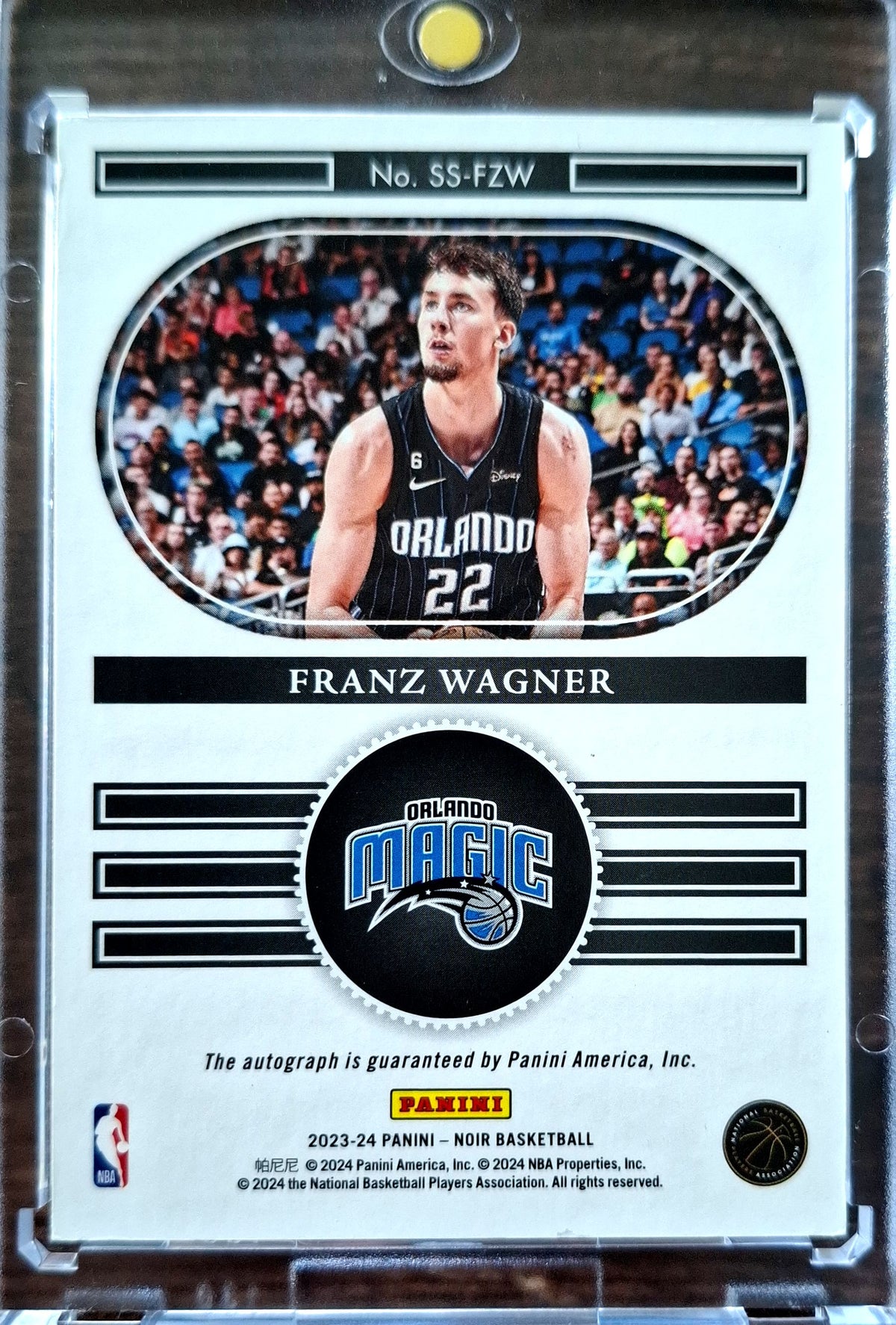 2022-23 Panini Noir Snapshot Signatures Franz Wagner Auto 19/25 Orlando Magic
