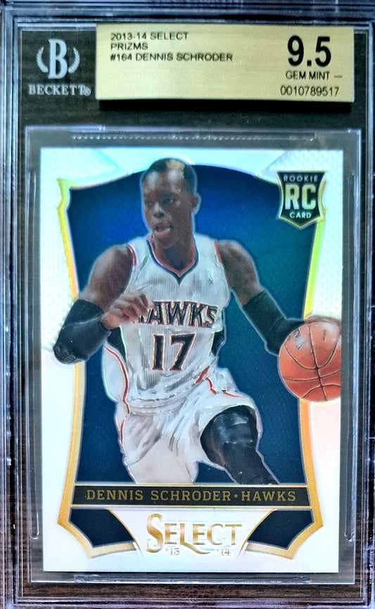 2013-14 Panini Select Silver Prizm Dennis Schröder RC Rookie BGS 9.5 Atlanta Hawks
