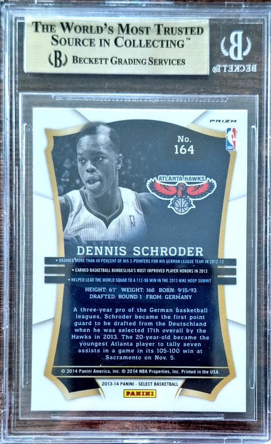 2013-14 Panini Select Silver Prizm Dennis Schröder RC Rookie BGS 9.5 Atlanta Hawks