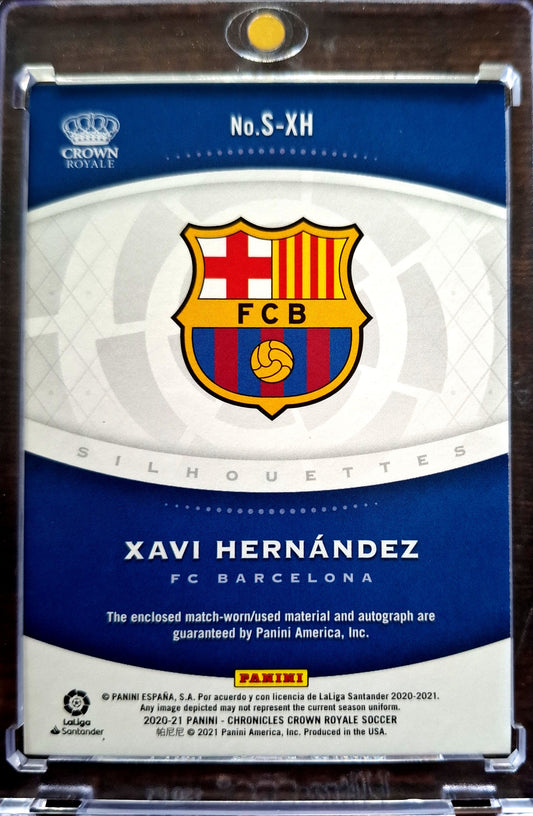 2020-21 Panini Crown Royale Silhouettes Jersey Xavi Hernandez Auto 24/51 FC Barcelona