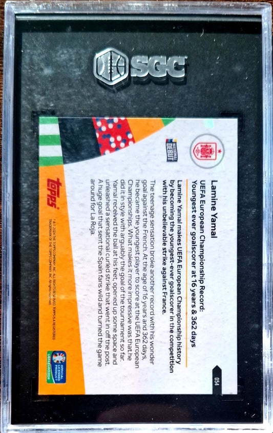 2024 Topps Now Uefa Euro Lamine Yamal SGC 10 GEM Mint Spanien