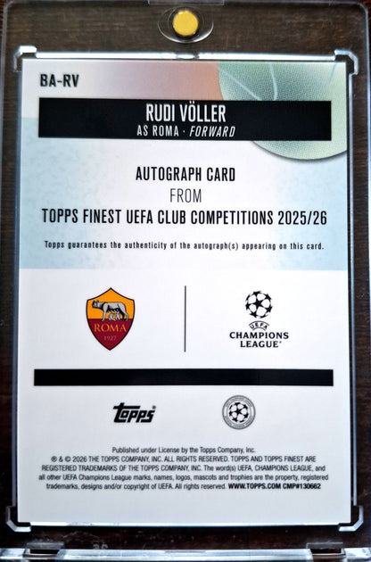 2025-26 Topps Finest UCC Orange Rudi Völler Auto 03/25 AS Roma