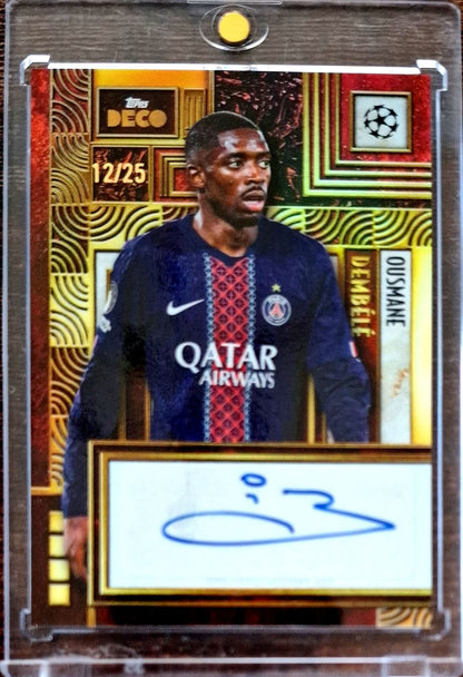 2025-26 Topps Deco UCC Current Stars Ousmane Dembélé Auto Karte 12/25 Paris Saint-Germain.