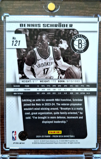 2024-25 Panini Prizm Deca Gold Shimmer 7/8 Dennis Schröder Brooklyn Nets
