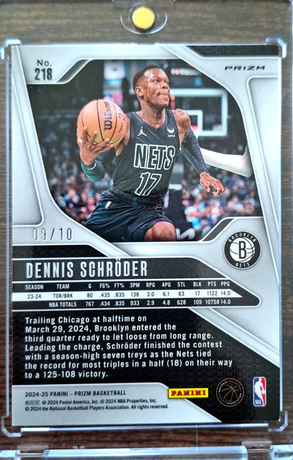 2024-25 Panini Prizm Gold Shimmer 09/10 Dennis Schröder Brooklyn Nets