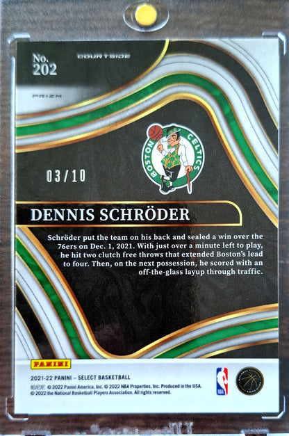 2021-22 Panini Select Disco Gold Prizm 03/10 Dennis Schröder Boston Celtics