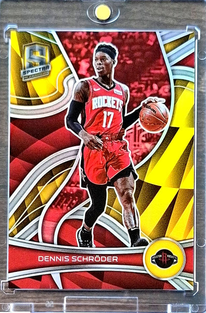 2021-22 Panini Spectra Gold Prizm Dennis Schröder Karte 07/10 Houston Rockets.