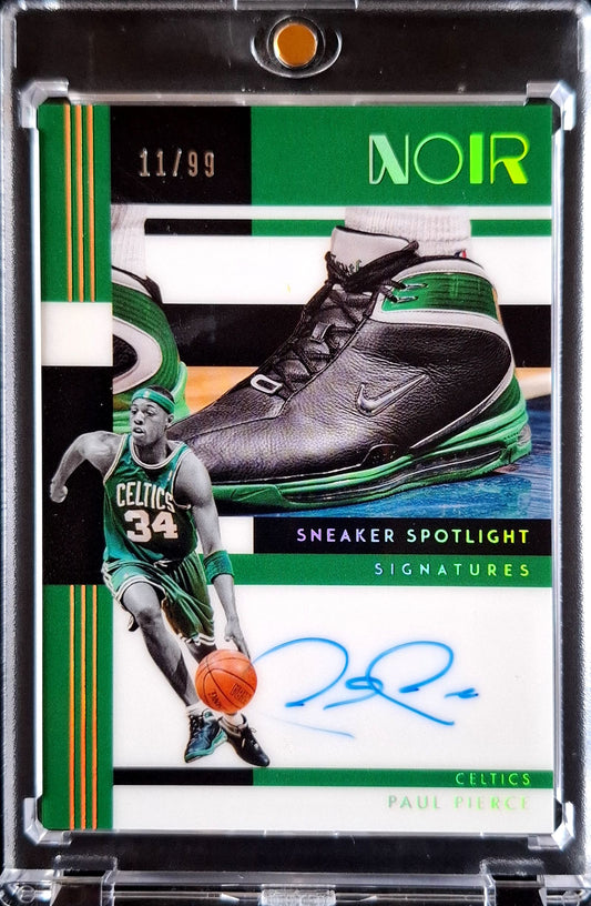 2024-25 Panini Noir Sneaker Spotlight Signatures Paul Pierce Auto Karte 11/99 Boston Celtics.