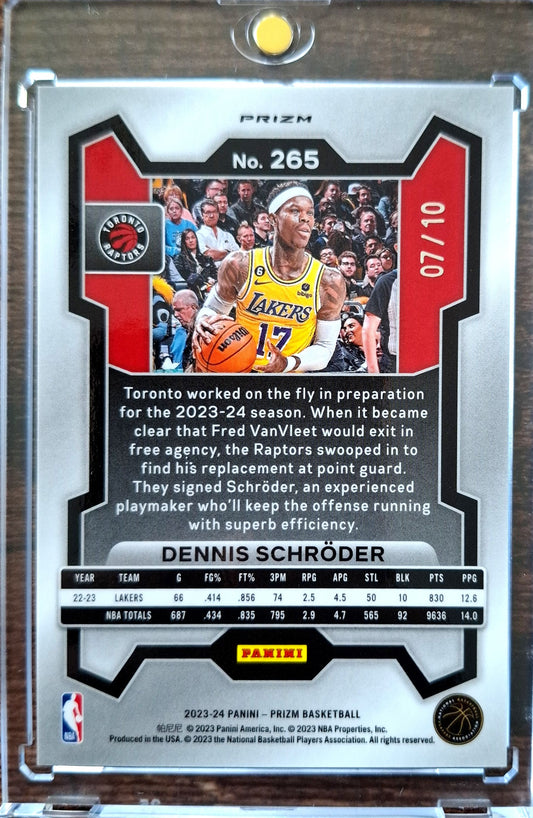 2023-24 Panini Prizm Gold Shimmer Prizm 07/10 Dennis Schröder Los Angeles Lakers