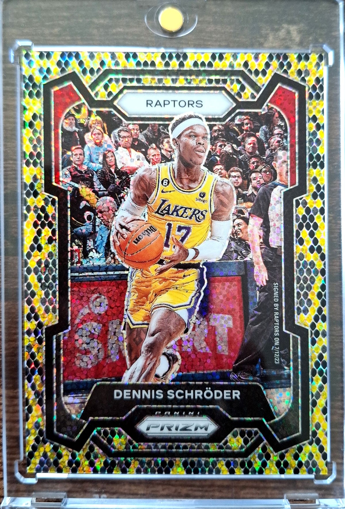 2023-24 Panini Prizm King Snake Prizm SSP Case Hit Dennis Schröder Los Angeles Lakers.