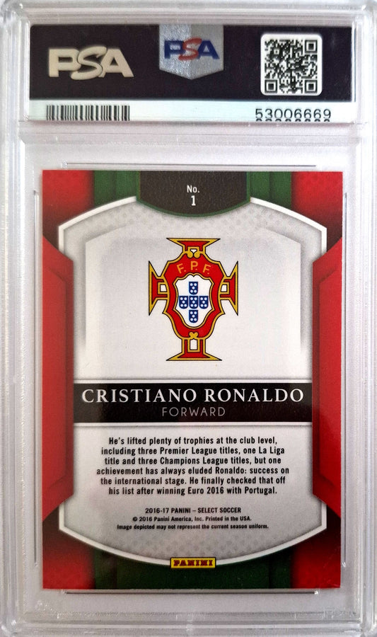2016-17 Panini Select Soccer Multi-Color Prizm Cristiano Ronaldo SP PSA 9 Portugal