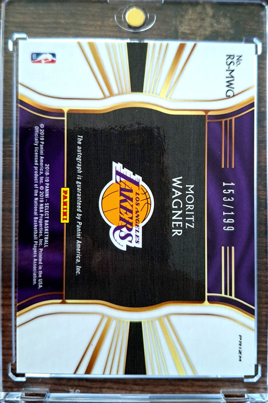 2018-19 Panini Select Rookie Signatures 153/199 Moritz Wagner RC on Card Auto Los Angeles Lakers
