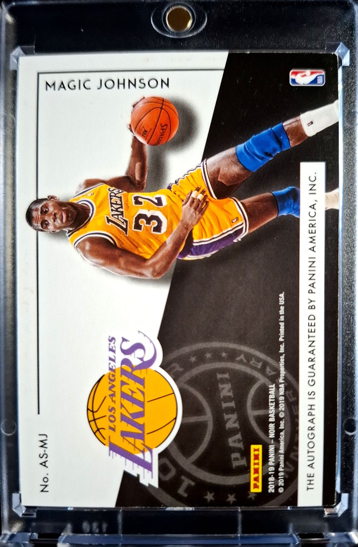 2018-19 Panini Noir 10 Year Anniversary Autographs Magic Johnson Auto 25/49 Los Angeles Lakers