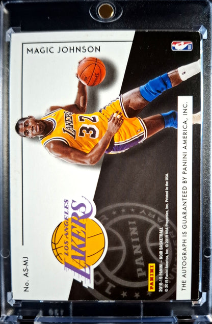 2018-19 Panini Noir 10 Year Anniversary Autographs Magic Johnson Auto 25/49 Los Angeles Lakers