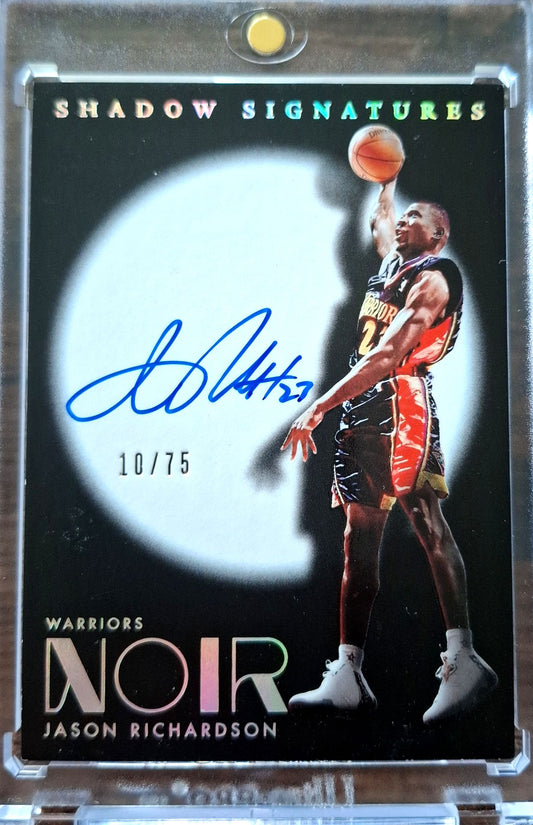 2024-25 Panini Noir Shadow Signatures Jason Richardson Auto Karte 10/75 Golden State Warriors.