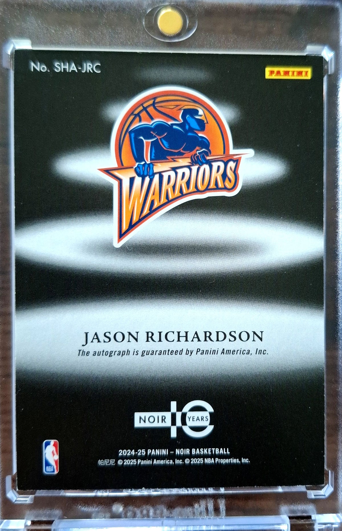 2024-25 Panini Noir Shadow Signatures Jason Richardson Auto 10/75 Golden State Warriors