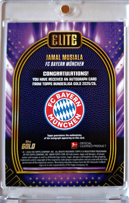 2025-26 Topps Bundesliga Gold Elite Jamal Musiala Auto 25/50 FC Bayern München