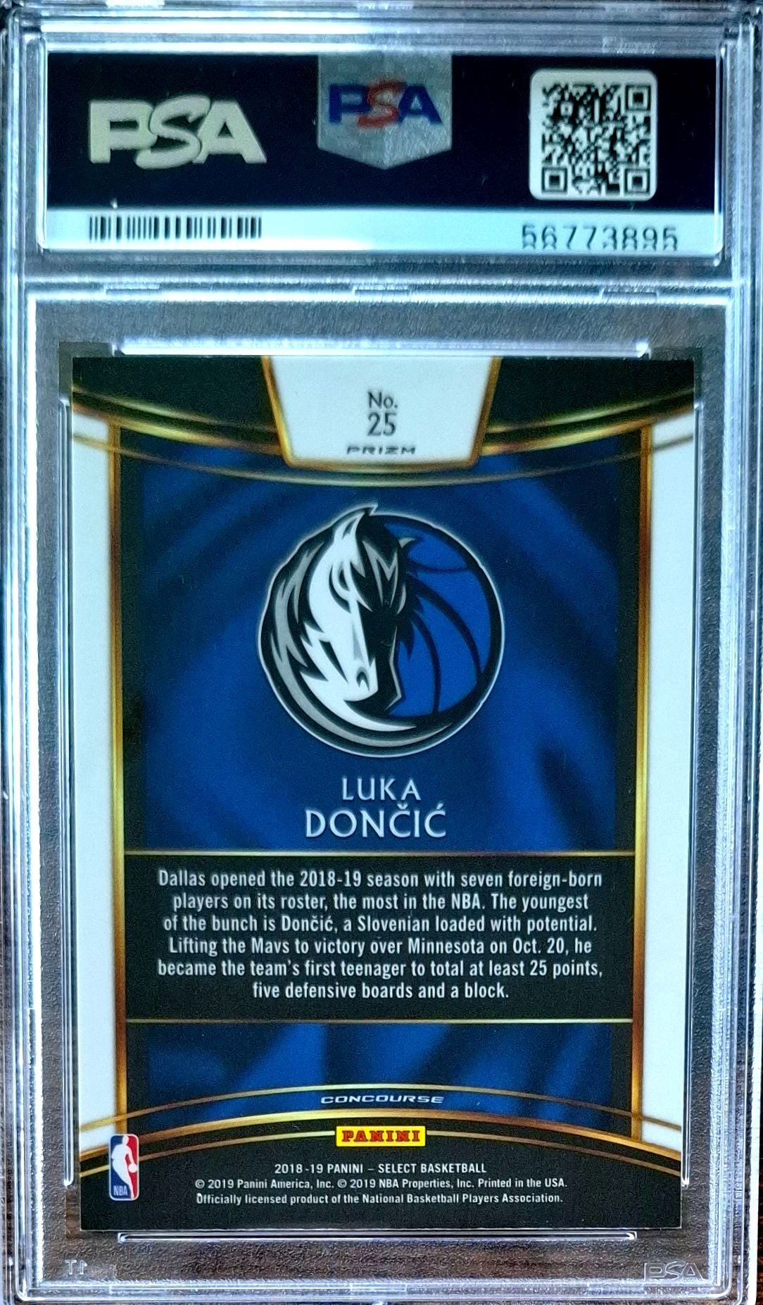 2018-19 Panini Select Scope Prizm Concourse Luka Doncic RC Rookie PSA 9 Dallas Mavericks