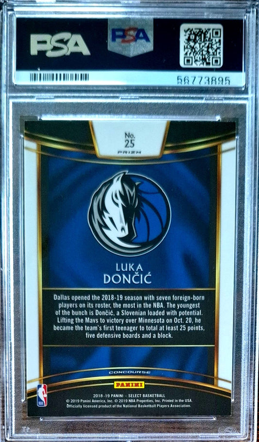 2018-19 Panini Select Scope Prizm Concourse Luka Doncic RC Rookie PSA 9 Dallas Mavericks