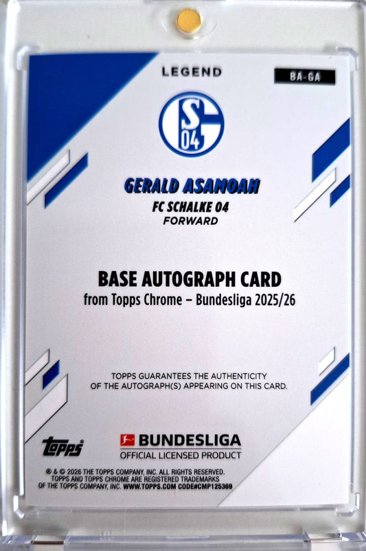 2025-26 Topps Chrome Bundesliga Gold Refractor Gerald Asamoah Auto 38/50 FC Schalke 04