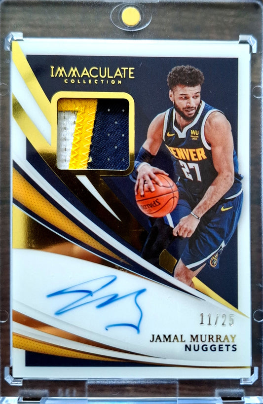 2020-21 Panini Immaculate Patch Autograph Jamal Murray Auto Karte 11/25 Denver Nuggets.