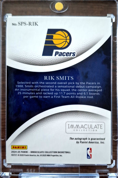 2024-25 Panini Immaculate Sophisticated Signatures Rik Smits Auto 13/15 Indiana Pacers