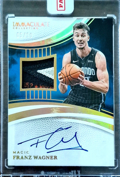 2024-25 Panini Immaculate Patch Autograph Franz Wagner Auto Karte 05/10 Orlando Magic.