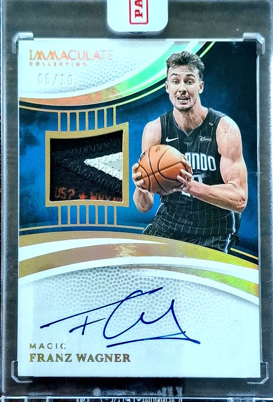 2024-25 Panini Immaculate Patch Autograph Franz Wagner Auto Karte 05/10 Orlando Magic.