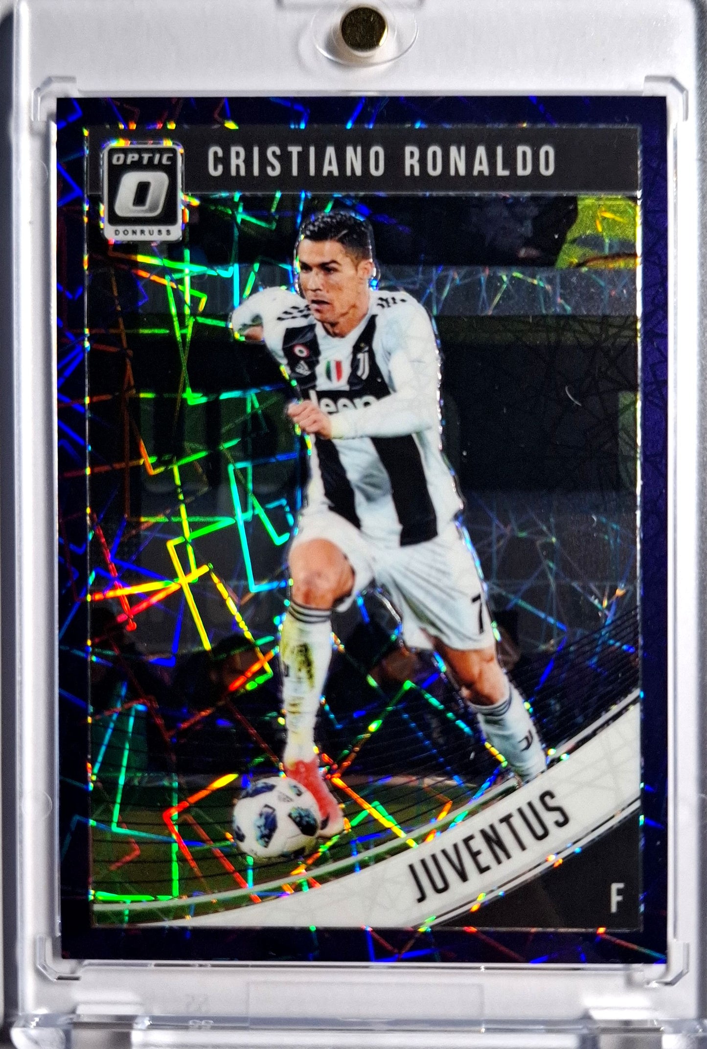 2018-19 Panini Donruss Optic Soccer Purple Velocity Cristiano Ronaldo Karte 070/125 Juventus Turin.