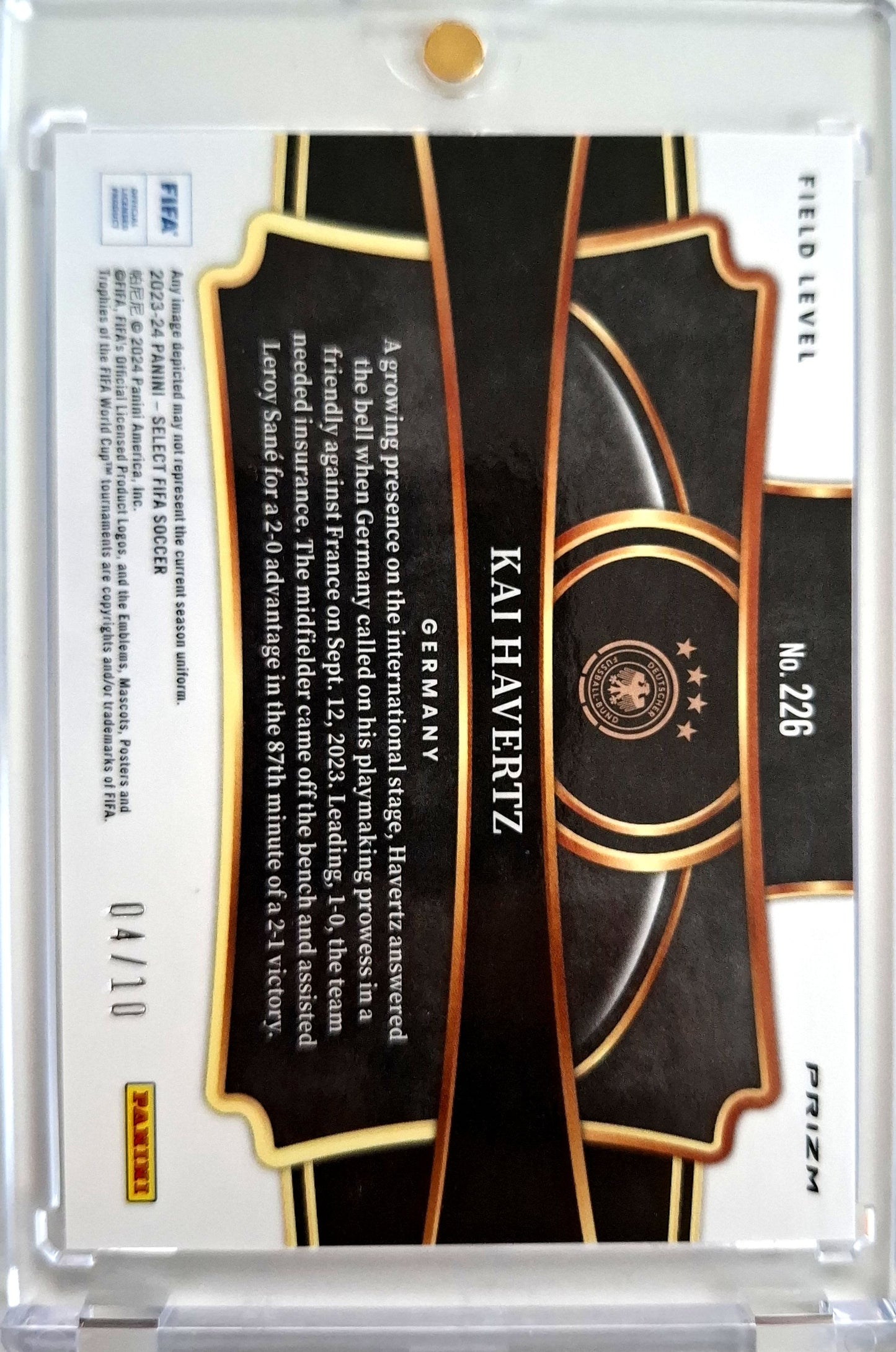 2023-24 Panini Select Field Level Prizm Gold Kai Havertz 04/10 Deutschland