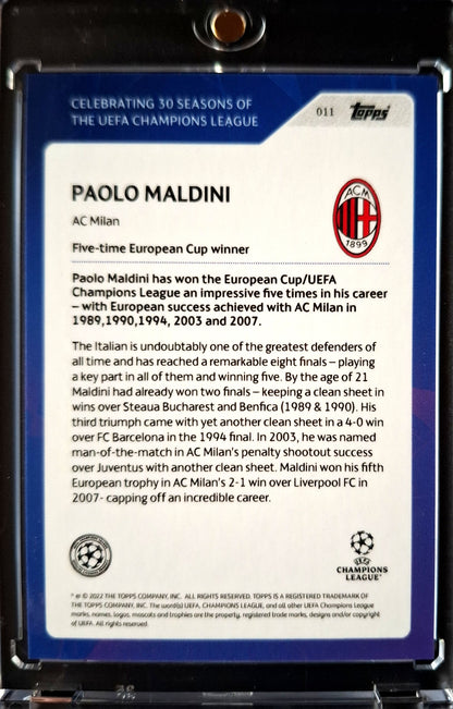 2022 Topps 30 Seasons Uefa Champions League Paolo Maldini Auto 04/49 AC Milan
