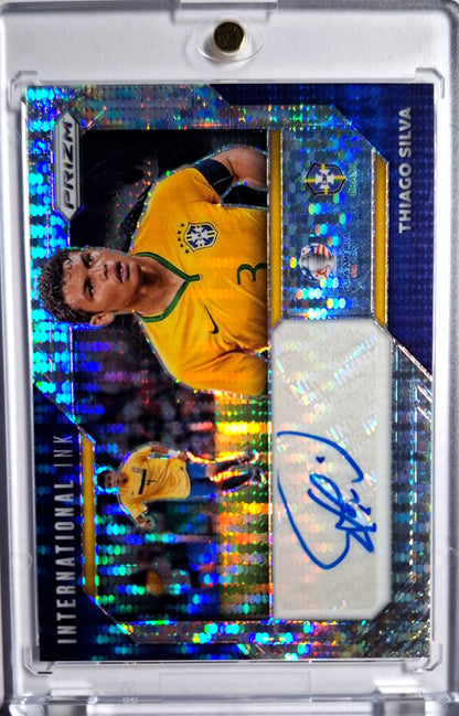2024 Panini Prizm Copa America International Ink Pulsar Thiago Silva Auto Karte Brasilien.