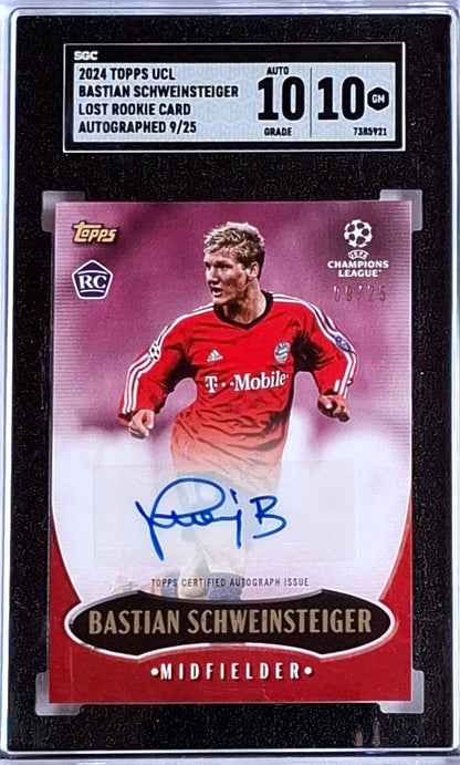 2024 Topps UCL Bastian Schweinsteiger Lost Rookie Card Autographed 09/25 SGC 10 Auto 10 Bayern München