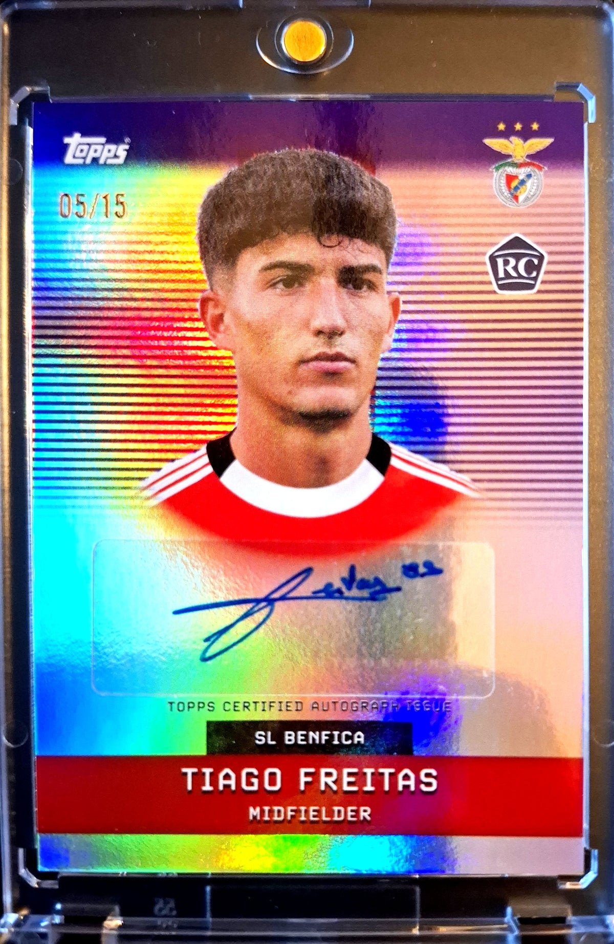 2025-26 Topps Team Set SL Benfica Headshot Heroes Autograph Tiago Freitas RC Rookie Auto Karte 05/15 Lissabon.