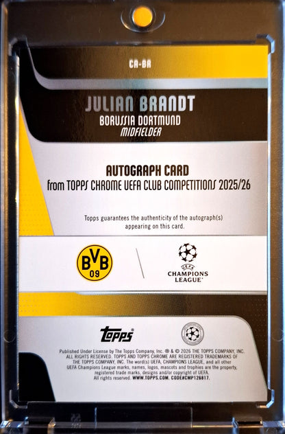 2025-26 Topps Chrome UCC Orange Starball Julian Brandt Auto 11/25 Borussia Dortmund