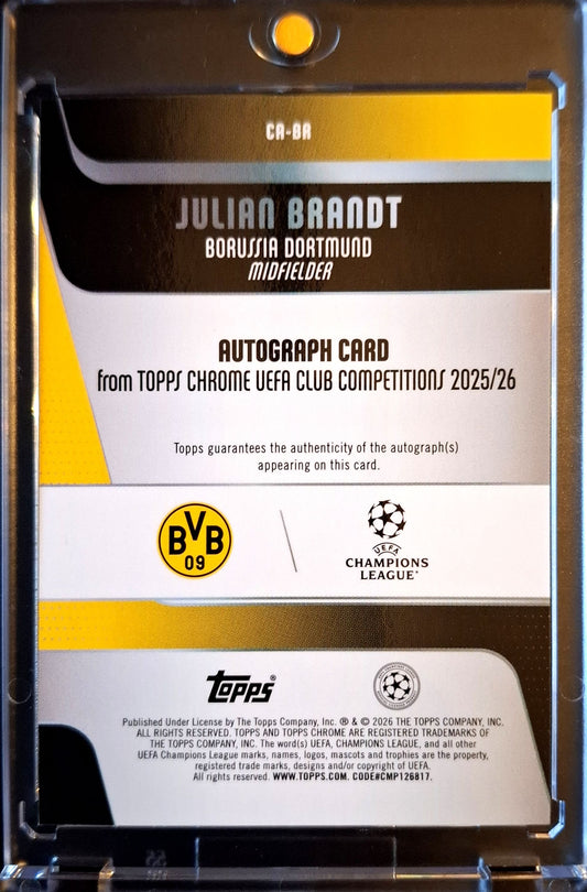 2025-26 Topps Chrome UCC Orange Starball Julian Brandt Auto 11/25 Borussia Dortmund