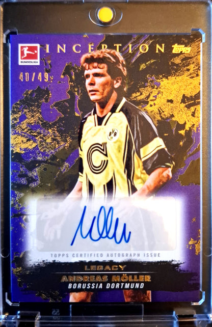 2024-25 Topps Inception Bundesliga Andreas Möller Legacy Autograph Auto Karte 40/49 Borussia Dortmund.