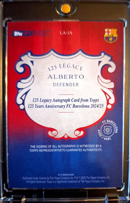 2024-25 Topps 125 Years Anniversary Legacy Autograph Alberto Auto 33/50 FC Barcelona