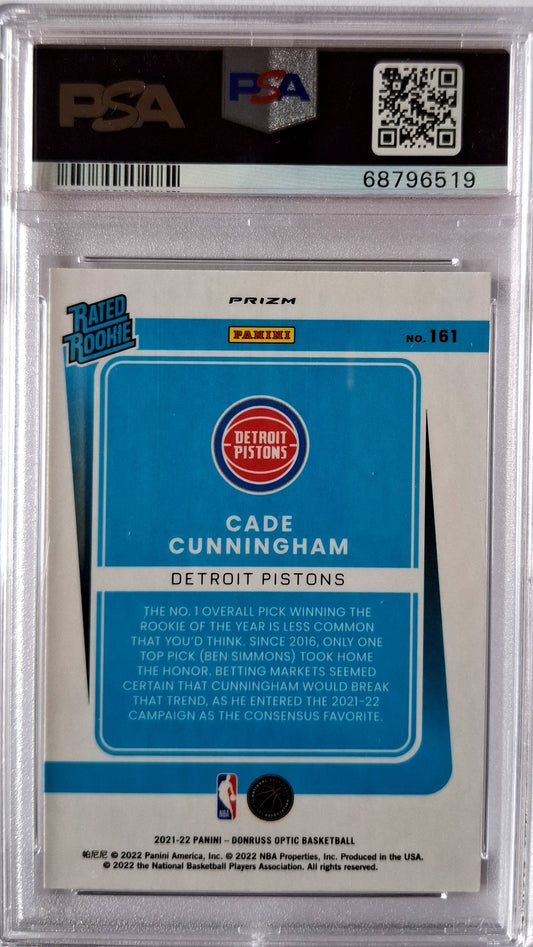 2021-22 Panini Donruss Optic Holo Cade Cunningham Holo RC Rookie PSA 9 Detroit Pistons